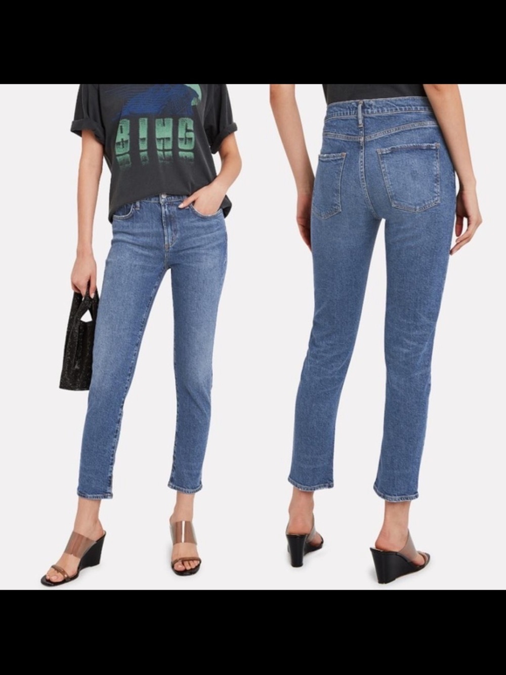 AGOLDE Toni Mid Rise Straight Jeans Light Wash Size 30